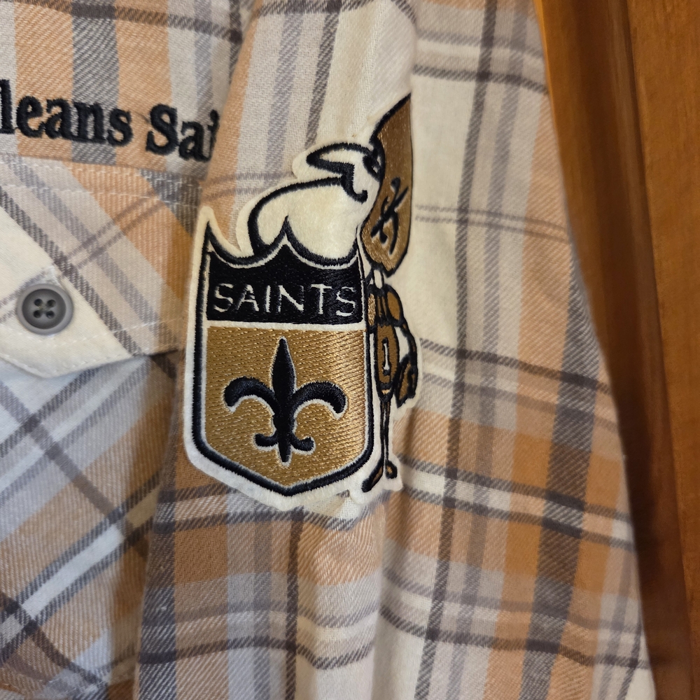 Darius Rucker New Orleans Saints Plaid Fannel Button-Up Shirt - Picture 3 of 5